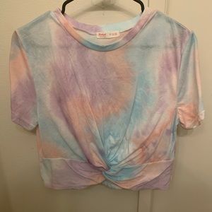 Knotted Cropped Tie Dye Top